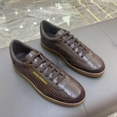 ドルチェ&ガッバーナ コピー 洗練された 新作 D&G サントロペ レザー スニーカー ブラウン