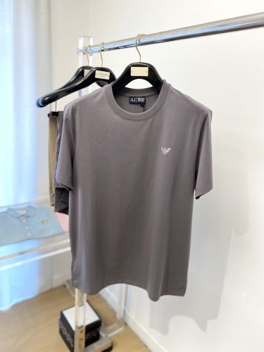 シンプル 上品 クルーネック アルマーニ Tシャツ 偽物 半袖Tシャツ グレー