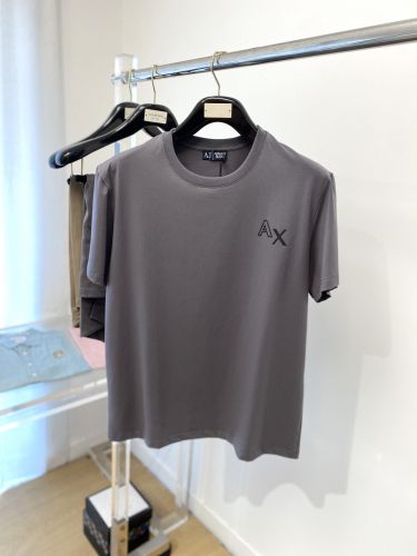 洗練された シンプル アルマーニ Tシャツ 偽物 ロゴ 半袖Tシャツ グレー