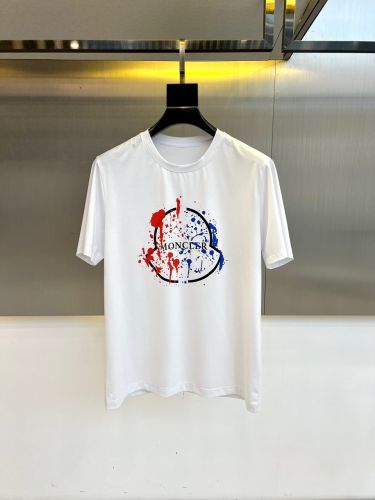 目を引く ロゴプリント モンクレール Tシャツ 偽物 コットン 半袖Tシャツ ホワイト