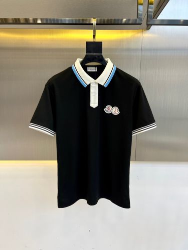 配色 ロゴパッチ カジュアル ポロシャツ モンクレール Tシャツ 偽物 ブラック