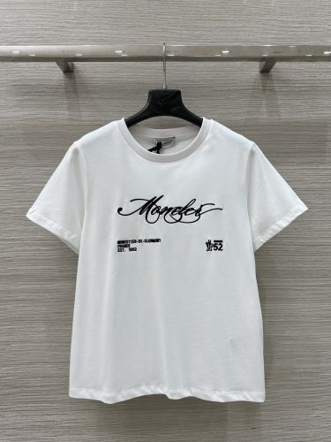 モンクレール Tシャツ 偽物 カジュアル 刺繍入り 半袖Tシャツ クルーネック ホワイト