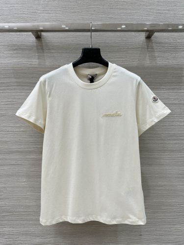 定番 お洒落 ロゴ コットンTシャツ モンクレール Tシャツ コピー クルーネック ベージュ