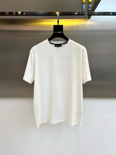 カジュアル 洗練された クルーネック 半袖Tシャツ アルマーニ Tシャツ コピー ホワイト