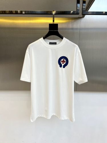 カジュアル プリント クルーネック 半袖Tシャツ クロムハーツ Tシャツ 偽物 ホワイト