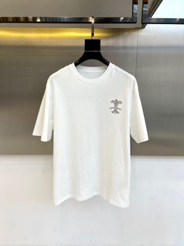 お洒落 プリント 半袖ニット クロムハーツ Tシャツ 偽物 クルーネック