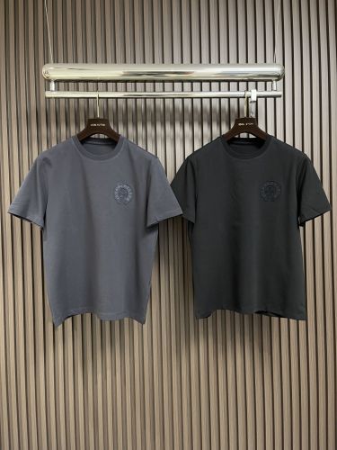 クロムハーツ Tシャツ 偽物 カジュアル 刺繍入り クルーネック 半袖Tシャツ コットン