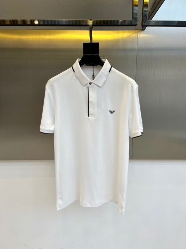 定番 カジュアル コットンピケ ポロシャツ アルマーニ Tシャツ 偽物 ホワイト
