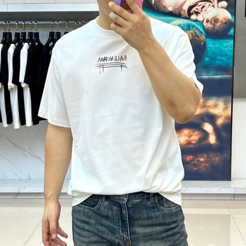 お洒落 バックプリント バレンシアガ Tシャツ 偽物 半袖トップス ホワイト