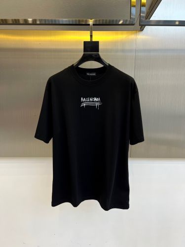 お洒落 バックプリント バレンシアガ Tシャツ 偽物 半袖トップス ブラック