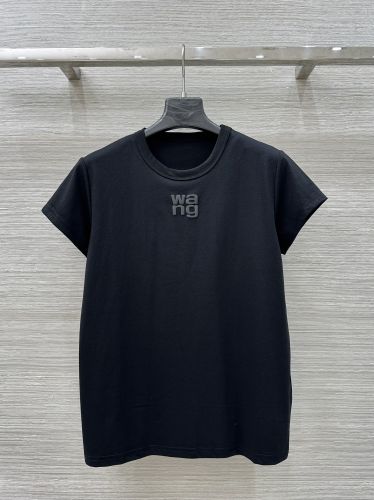 シンプル カジュアル クルーネック 半袖Tシャツ アレキサンダーワング Tシャツ コピー ブラック