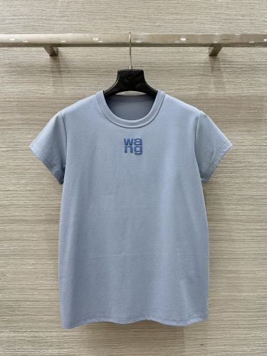 シンプル カジュアル クルーネック 半袖Tシャツ アレキサンダーワング Tシャツ コピー ブルー