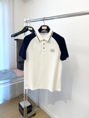 配色ラグランスリーブポロシャツ ヴァレンティノ Tシャツ 偽物 コットン ホワイト