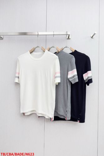 カジュアル お洒落 ニットTシャツ トムブラウン Tシャツ 偽物 クルーネック