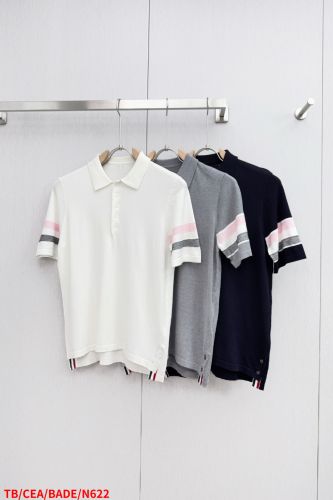 洗練された ニット ポロシャツ トムブラウン Tシャツ 偽物 半袖トップス