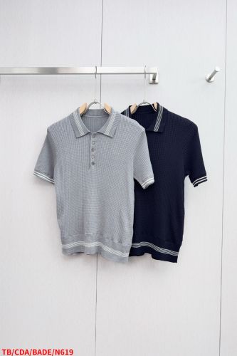 カジュアル トムブラウン Tシャツ 偽物 ニットポロシャツ 半袖トップス
