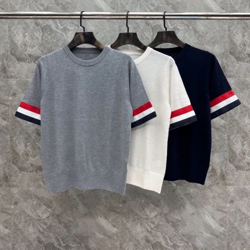 お洒落 カジュアル クルーネック 半袖トップス トムブラウン Tシャツ 偽物