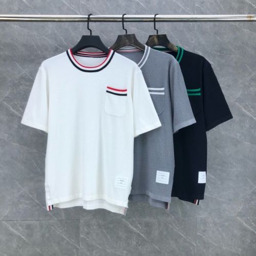 シンプル 定番 胸ポケット 半袖トップス トムブラウン Tシャツ 偽物 