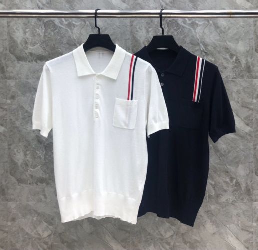カジュアル 人気 ニットポロシャツ トムブラウン Tシャツ 偽物 ユニセックス