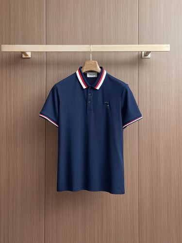 定番 ストライプ トムブラウン Tシャツ 偽物 コットン ポロシャツ ネイビー