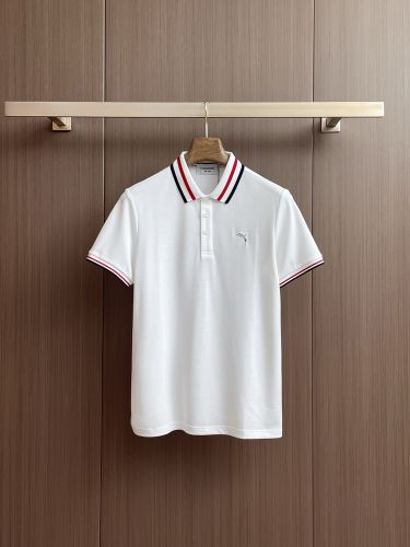定番 ストライプ トムブラウン Tシャツ 偽物 コットン ポロシャツ ホワイト