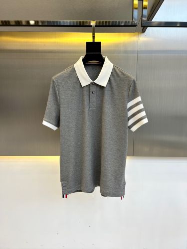 バイカラー コットン 半袖 ポロシャツ トムブラウン Tシャツ 偽物 グレー