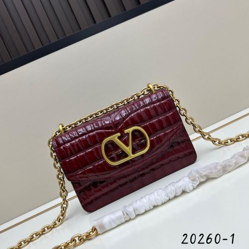 ヴァレンティノ バッグ コピー 上品 クロコダイルレザー ショルダーバッグ レッド
