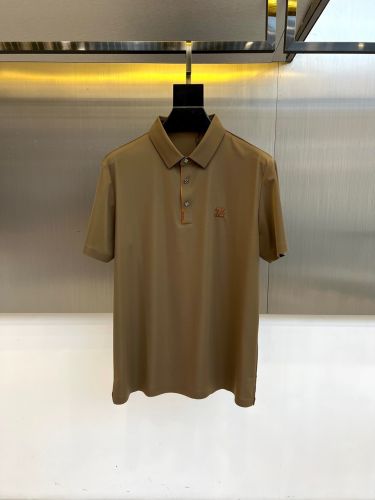 カジュアル 上品 コットン ポロシャツ エルメネジルド・ゼニア Tシャツ 偽物 グリーン