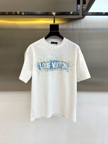 お洒落 ロゴプリント クルーネック ルイ・ヴィトン Tシャツ 偽物 半袖Tシャツ ホワイト