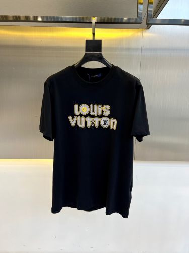 洗練された カジュアル ロゴ 半袖Tシャツ ルイ・ヴィトン Tシャツ 偽物 ブラック