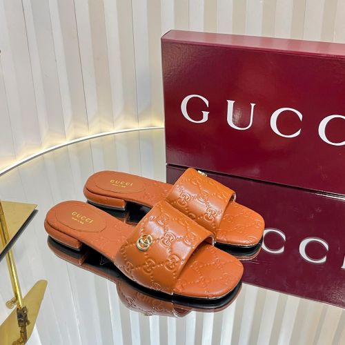 グッチ サンダル スーパーコピー ダブルG付き ウィメンズ スライドサンダル ブラウン
