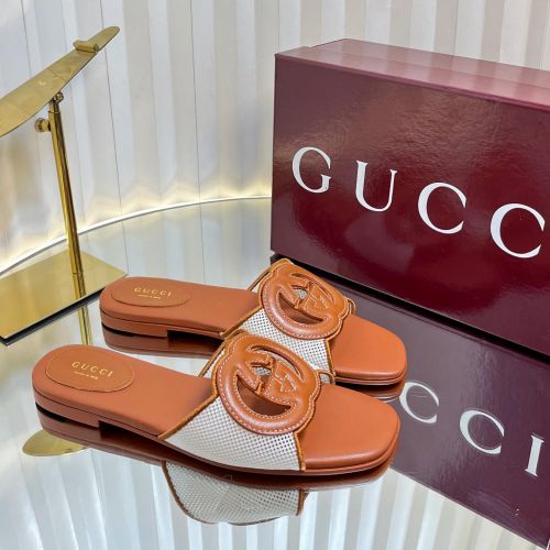 お洒落 人気 グッチ スーパーコピー インターロッキングG付き ウィメンズ スライドサンダル ブラウン