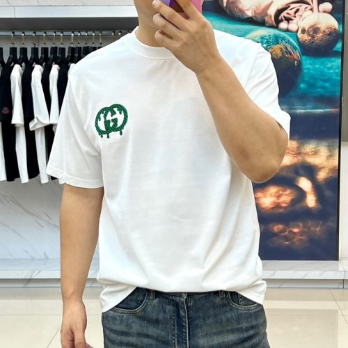 定番 カジュアル ロゴプリント グッチ Tシャツ 偽物 クルーネック ホワイト