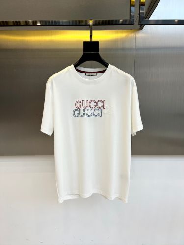 お洒落 ロゴ入り 半袖Tシャツ グッチ Tシャツ 偽物 クルーネック ホワイト