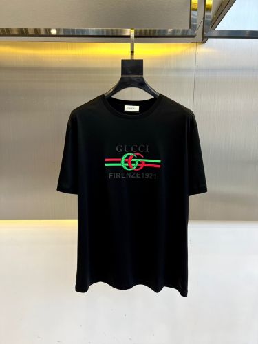定番 カジュアル クルーネック グッチ Tシャツ 偽物 半袖トップス ブラック