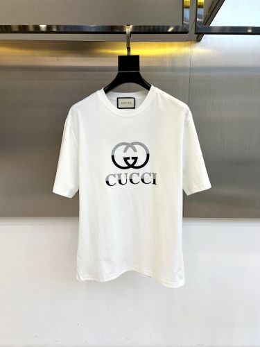 シンプル お洒落 ロゴ 半袖Tシャツ グッチ Tシャツ 偽物 クルーネック ホワイト