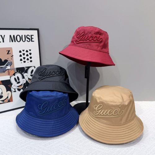 洗練された モダン ロゴ刺繍 バケットハット グッチ キャップ 偽物 帽子