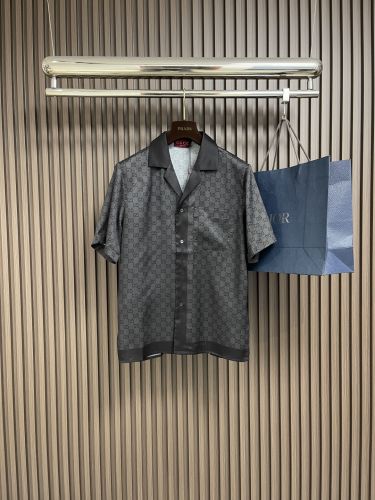 プリント シルクツイル ボウリングシャツ グッチ シャツ スーパーコピー トップス
