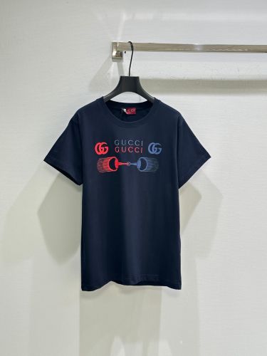 定番 カジュアル クルーネック グッチ Tシャツ コピー 半袖トップス ネイビー