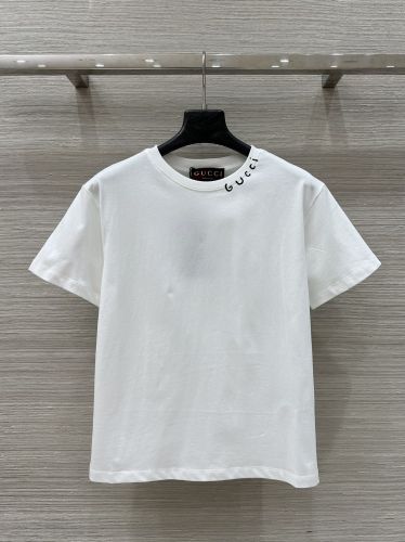 ベーシック クルーネック 半袖Tシャツ グッチ Tシャツ コピー コットン ホワイト
