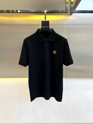 洗練された コットン ポロシャツ エルメス Tシャツ 偽物 半袖トップス ブラック