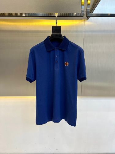 洗練された コットン ポロシャツ エルメス Tシャツ 偽物 半袖トップス ブルー