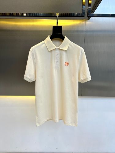 洗練された コットン ポロシャツ エルメス Tシャツ 偽物 半袖トップス ベージュ