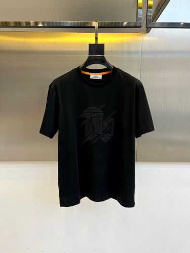 シンプル 合わせやすい クルーネック 半袖Tシャツ エルメス Tシャツ 偽物 ブラック