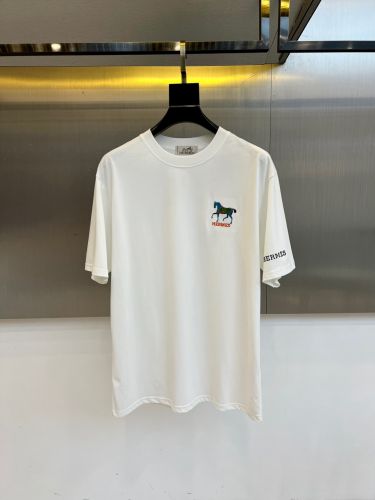 カジュアル 合わせやすい クルーネック エルメス Tシャツ 偽物 半袖Tシャツ ホワイト