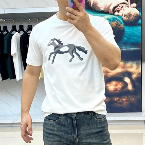 おしゃれ 合わせやすい クルーネック エルメス Tシャツ 偽物 ホワイト