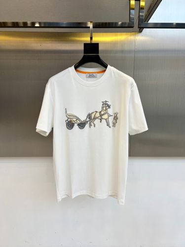 エルメス Tシャツ 偽物 おしゃれ 合わせやすい クルーネック ホワイト