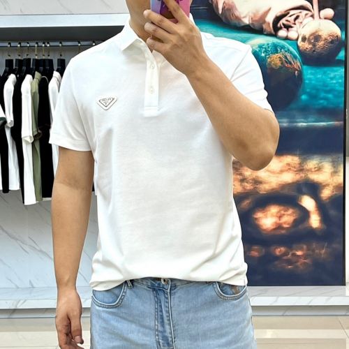 洗練された カジュアル プラダ Tシャツ 偽物 半袖 ポロシャツ ホワイト