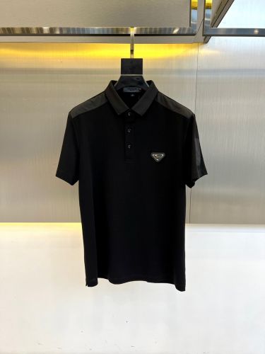 洗練された カジュアル プラダ Tシャツ 偽物 半袖 ポロシャツ ブラック