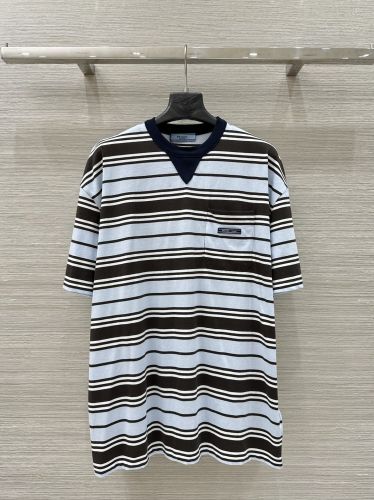 Prada オーバーサイズストライプコットンTシャツ 関税込 ストライプ コットン オーバーサイズTシャツ プラダ Tシャツ